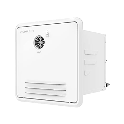 Furrion 2.4GPM Tankless RV Gas Water Heater with White 16.14” x 16.14” Door - FWH09A-1-A
