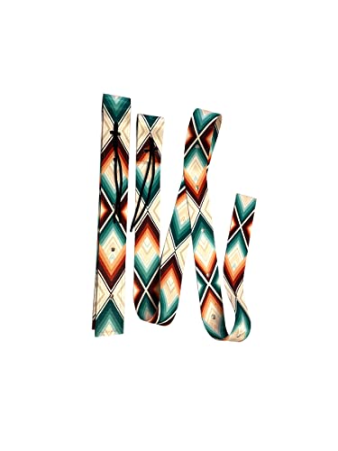cinch strap set aztec orange tan and green cinch strap set latigo