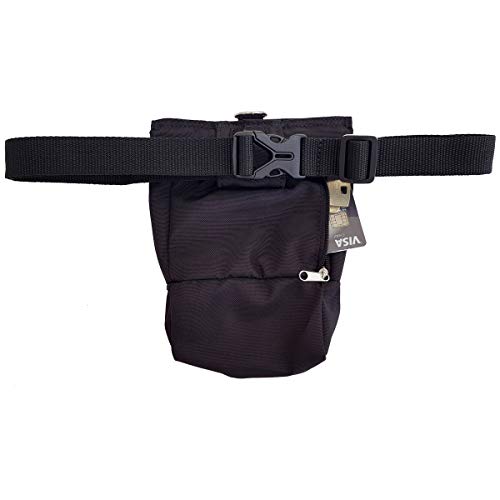 ASCO Leckerlibeutel, Futterbeutel für Hunde, Pferde mit Einhand-Schnappverschluss, Premium Futtertasche 15x20 cm schwarz AC51TB