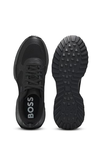 BOSS Mens Jonah Runn Mesh-Detail Trainers in Mixed Materials Size4