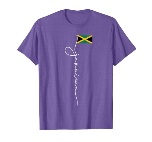 Jamaica Signature Jamaican Flag T-Shirt, Men, Purple Heather, XX-Large