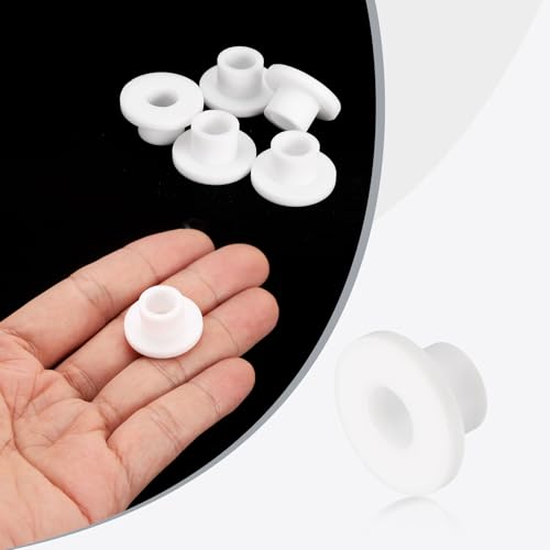QUARKZMAN 10 Stück Flanschbuchsen Kunststoffbuchsen ID 9mm x OD 13mm x Länge 12mm Nylonbuchsen, Weiß