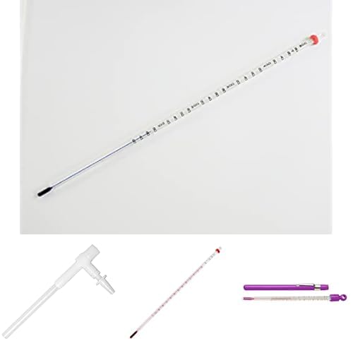 SP Bel-Art H-B DURAC Plus Liquid-in-Glass Thermometer (20-500F) with Vacuum Aspirator Pump, H-B DURAC Lab Thermometer (-20 to 150°C), Pocket Thermometer (-30 to 120F) (4 Items)
