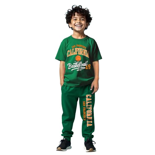 Image of Trampoline Boys Printed T-shirt and Trackpant set Pack of 1
