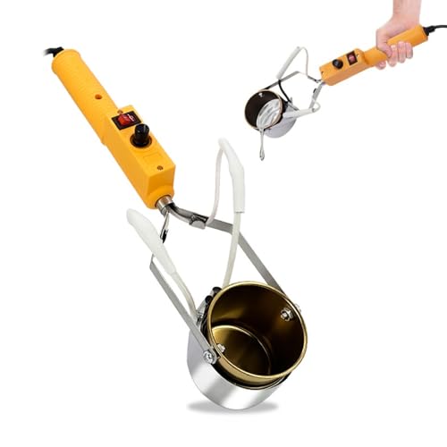 Crisca de Plomo Portátil, Crisol de Plomo de Mano de 300 W con Un Cuerpo de Olla Giratoria de 180 °, 150-450 ℃ Ajustable, 3000 G de Capacidad, Derretida en 3-8 Minutos, Para Pesos de Pesca