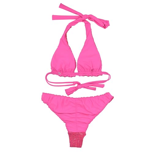 Women Sexy Two Piece Bikini Swimsuit Sequin String Triangle Bikini Set Thong Swimwear Bathing Suit4