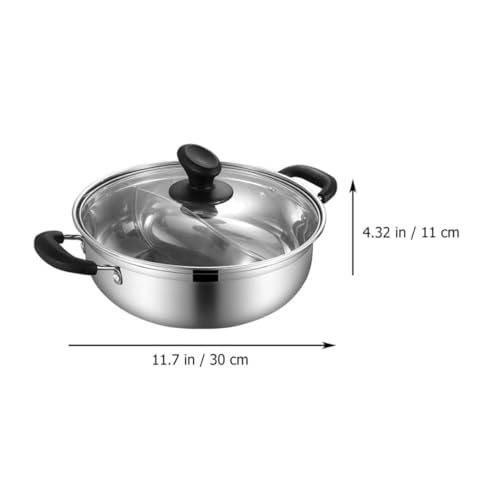 Casserole à hot pot double compartiment en inox pour induction - 3