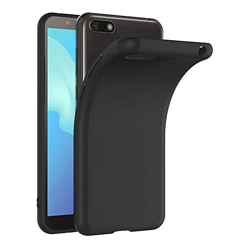 AICEK Huawei Y5 2018 Hülle, Schwarz Silikon Schutzhülle für Huawei Y5 2018 Hülle TPU Bumper Huawei Y5 2018 Handyhülle (5,45 Zoll)