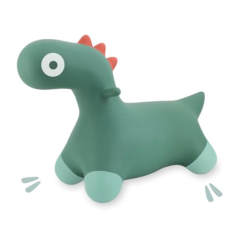 Quut - Hoppi Dino Sauteur - Jouet Sauteur Gonflable (Vert Jardin) - extérieur et intérieur - Design - Pompe comprise - Cadeau - dès 18 Mois