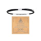 BTZY God is in Control Tube Bracelet,Dont Let The Hard Days Win Handmade Braided Adjustable Inspirational Bracelets, Stainless Steel Let Him Comfort Tube Bracelet for Women