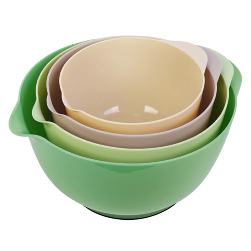 BoxedHome Classic Mixing Bowl Set, BPA Free Plastic, Microwave and Dishwasher Safe, 4.5 quarts (Sage)