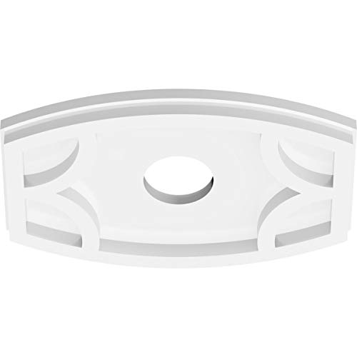 Image of Ekena Millwork CMP10X6KY-02000 Kailey Architectural Grade PVC Contemporary Urethane Ceiling Medallions 10 inchW x 6 5 /8 inchH x 2 inchID x 5 1 /4 inchC x 1 inchP