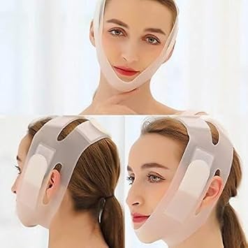 Image of V-Line Face Slimming Band for Women & Men | Face Lifting Strap | Chin Lift Belt | Jawline Support Wrap | Reusable Elastic Face Sculpting Mask | Comfortable Beauty Band for Home & Sleep Use