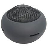Feuertonne, Feuerschale, Grill, Feuerschale Steinoptik, Design Feuerstelle (Rund)
