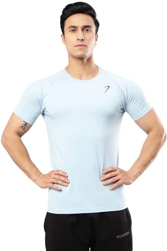 Image of FUAARK Men's Solid Slim Fit Sports Gym T-Shirt