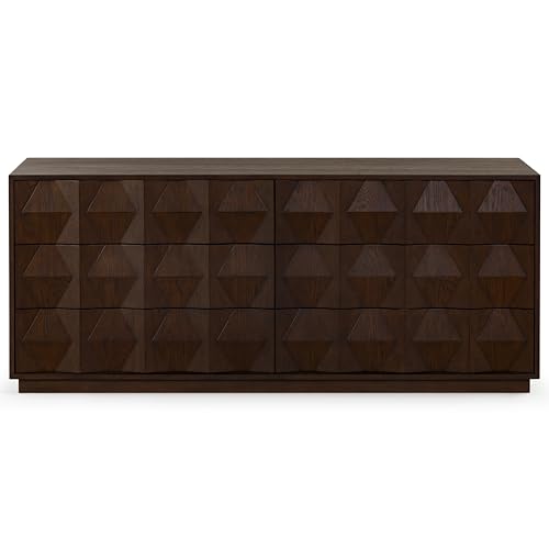 SAFAVIEH Couture Collection Riabelle Walnut Brown 6-Drawer Dresser (Fully Assembled)