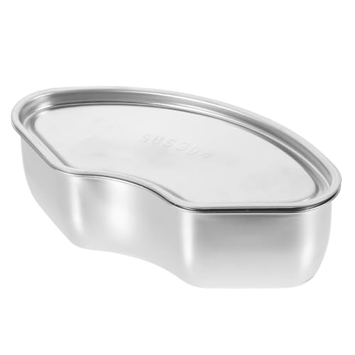 Mikinona Caja De Acero Inoxidable Servicio Buque De Vapor Bandeja Para Servir Con Tapa Estante Compartimiento Recipientes De Preparación De Comidas Con Tapas Largo Silver