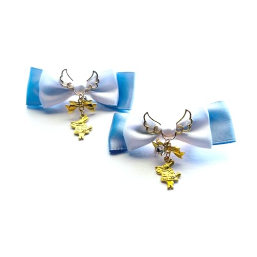 (小野寺屋/ペンギンランド)【ヘアクリップ/左右2個セット】ミニミニアリスのウサギの音楽隊【 ロリータ ゆめかわいい ゴスロリ ヘアクリップ ヘアピン ヘアアクセサリー コスプレ 量産型 地雷系】 (ホワイト×水色)