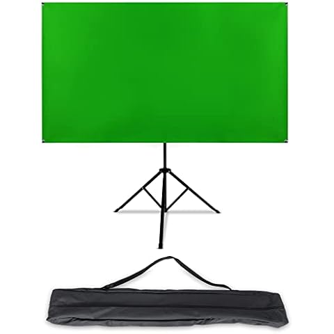 Fullwatt 103 x 181 cm Green Screen Professional Portable Green Background with Stand, Chromakey Background for Photography, Video, Live Gaming Streaming, Virtual Studio - Green Cover