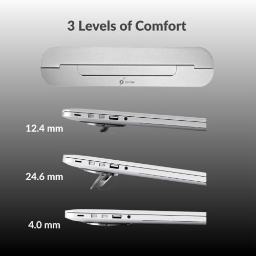 Image of The Stealth Ultra Slim Laptop Riser Stand for MacBook I Aerospace Grade Aluminium I Heat Dissipation I 3 Elevation Levels (Metallic Grey)