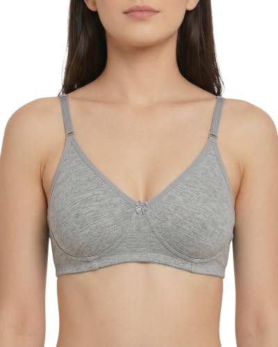 Image of Brida Monica Women's Wide Strap Bra - Soft Hosiery Cotton, Non-Padded, Wireless, Seamless Full Coverage T-Shirt Bra