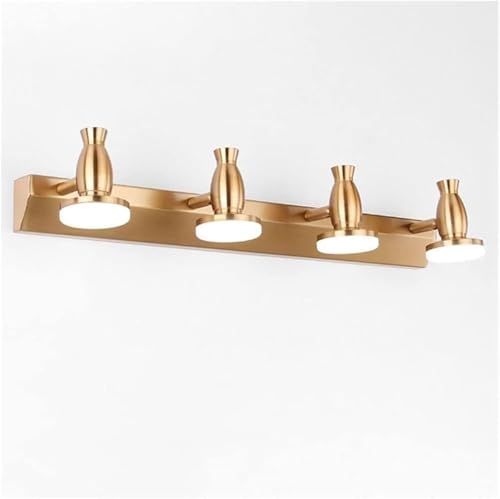 Lámpara de tocador baño, luz LED acrílica, luces frontales Compatible with espejo maquillaje, ajustables Compatible with, aplique pared metal dorado Compatible with,candelabros