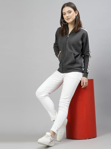 Image of UZARUS Women Cotton Full Zipper Sweatshirt Fleece Jacket for Winter
