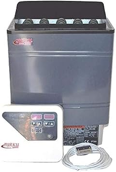 TURKU TU90WD-OD 9KW 240V Residential Wet or Dry Sauna Stove | External CON5 Digital Controller, 250-450 Cu.Ft. Capacity