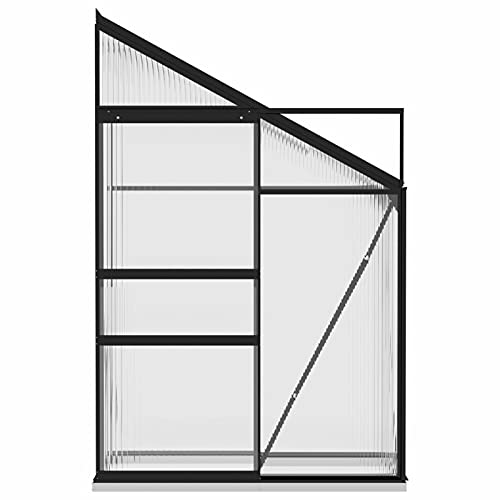 Foto von Tidyard Gewächshaus mit verzinktem Grundrahmen UV-beständig Garten Treibhaus Tomatenhaus Pflanzenhaus Blumenhaus für Garten & Terrasse Anthrazit Aluminium 1,44 m³