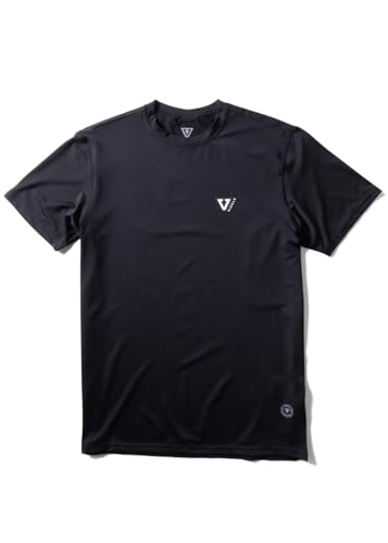 VISSLA Camiseta de licra de manga corta Twisted Eco, Negro -, Small