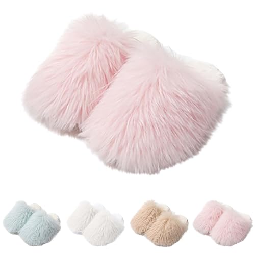 Flauschig Filzpantoffeln Damen Leicht Geschlossen rutschfest Hausschuhe Damen Plüsch Pantoletten Weiche Warmth Slippers Winter Filzhausschuhe Flache Bequeme Hauspatschen Unisex Hauspantoffeln thumbnail