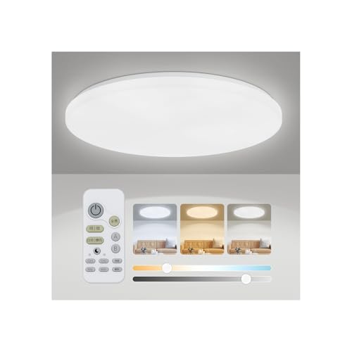 Coizabera LEDシーリングライト 18畳 65W 8450lm 調光調色 常夜灯モード メモリー タイマー 照明器具 照明天井 ledライト 20畳 電気 蛍光灯 薄型 寝室/リビング/ダイニング/書斎に適用【赤外線リモコン】スマホ操作なし