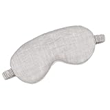 Lyssiatina Eye mask Pure Linen Sleep Mask with Elastic Band, No Pressure On Eyes,Side Sleeper Eye Cover Organic Cotton Core Blindfold,Napping & Yoga Travel Essentials (Natural)