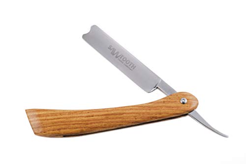 Straight Razor with Mahogany Wood Handle by Sawtooth Shave Co, Includes Carrying Case, Razor Only