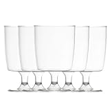 Regalzone 50 x One Piece Disposable Plastic Wine Glasses (200ml). Ideal for picnics, Camping and Glamping, Festivals, Outdoor Pool, BBQ, Garden and Special Occasions
