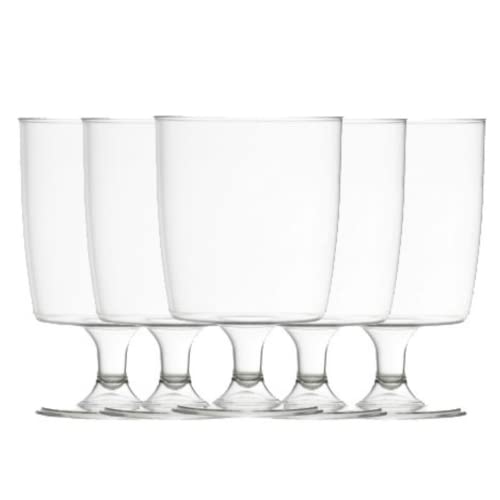 50 copas de vino desechables de plástico (200 ml) ideales para picnics, camping y glamping, festivales, piscina al aire libre, barbacoa, jardín y ocasiones especiales. Paquete con 4 alfombrillas AIOS en caja.