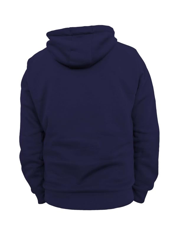 Image of DROBE Winter wear Relaxed Fit Plain Cotton Blend Full Sleeves Hoodie for Men