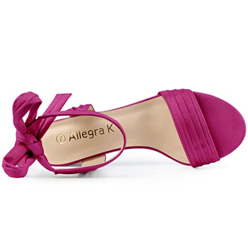 Image of Allegra K Women's Open Toe Ankle Tie Back Block Heels Sandals