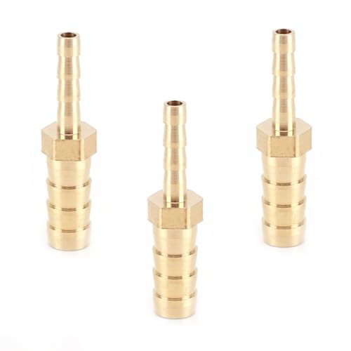 Image of Straight Brass Barb Reducer, Brass Pipe Connector, 2-Way Hose Barb Fittings, 6mm to 4mm Pipe Reducer for Water/Gas/Oil/Air Pipe