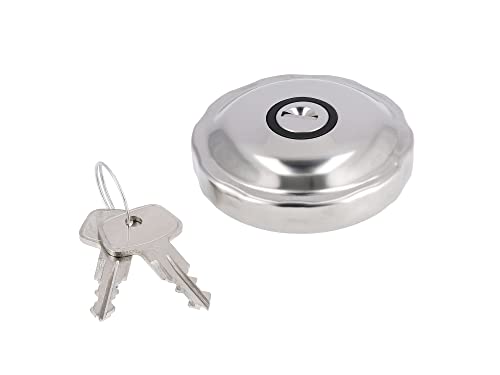 AKF Tankdeckel mit Schloss Ø40mm, Chrom-Optik - für Simson S50, S51, SR50, SR80, KR51 Schwalbe, SR4 Vogelserie - IWL