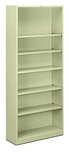 Image of HON Brigade Metal Bookcase - Bookcase with 6 Shelves, 34-1 /2w by 12-5 /8d by 81-1 /8 h, Putty (HS82ABC)