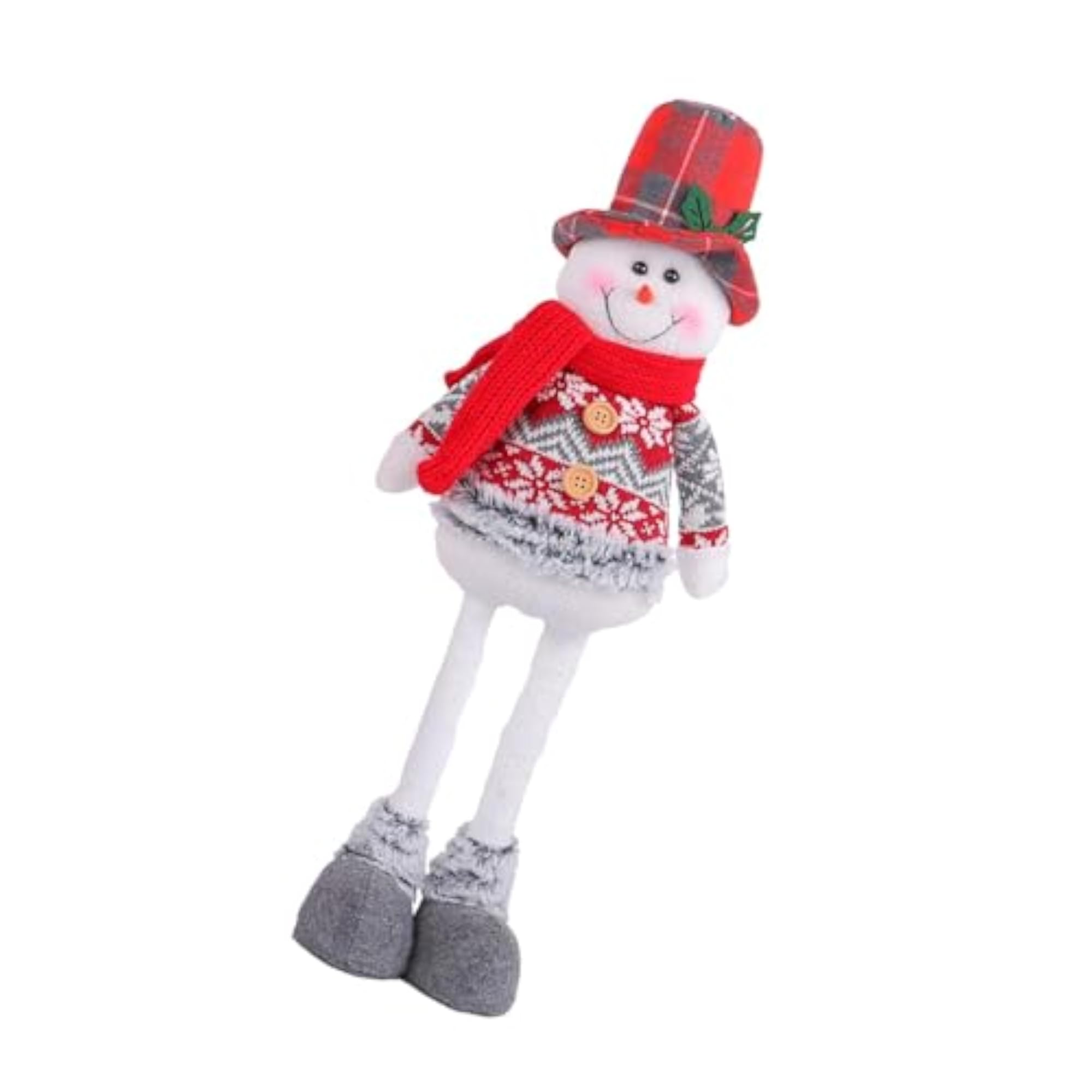 Christmas Standing Snowman Doll for Table Centerpiece