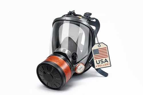 Full Face Respirator Mask with 40mm Filter – Anti-Fog Reusable Gas Mask for Smoke, Dust, Chemicals & Emergency Use