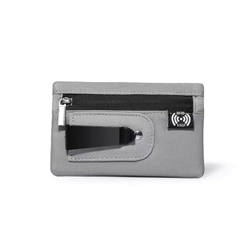 Image of RFID Hidden Clip Stash Money Belt - Ultra Thin Anti-Theft Travel Pouch with Credit Card Slots for Women /Men, Perfect for International Travel, Daily Commute & Outdoor Activities (Grey)