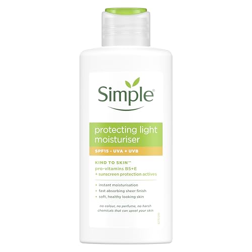 Simple Kind to Skin Protecting Light Moisturiser SPF 15 with pro-vitamin B5, vitamin E and glycerin lotion for sensitive skin 125 ml