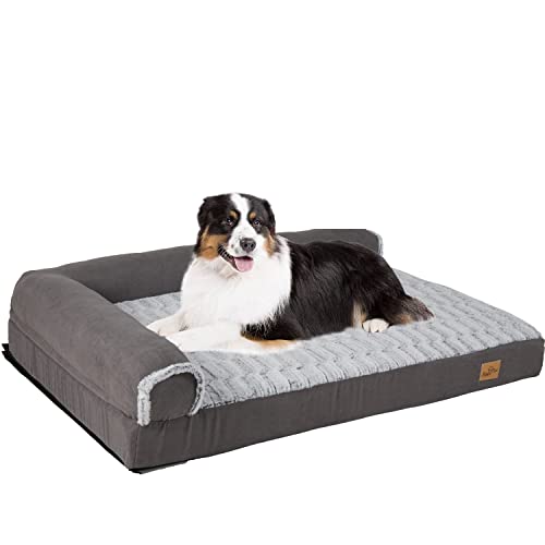 BingoPaw Panier Chien XXL Grande Taille, Coussin Chien Déhoussable Canapé en Mémoire de Forme Lit pour Chiens Chats Lavable et Antidérapant, 135 x 100 x 28 cm