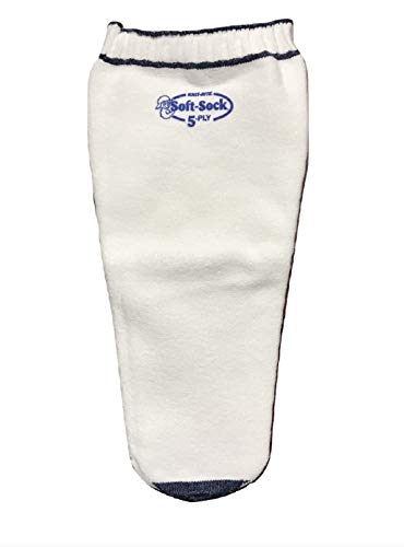 Generic Knit Rite Prosthetic Sock 5-Ply Non-Roll Top - Sewn Hole - Extra-Short 1SP5SRXS, Medium, White