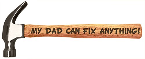 Father's Day Gift for Dad Can Fix Anything DIY Tool Gift Engraved Wood Handle Steel Hammer