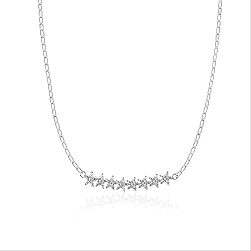 Collier ras du cou étoiles zircon en argent 925 véritable pour femme