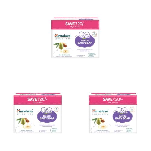 Image of Himalaya Gentle Baby Soap for No Post Bath Dryness | Buy 4 Rs 20 OFF - 75g (Pack of 3)